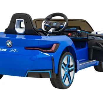 Bmw I4 Dječji Automobil Na Baterije, Plavi + Spori Start + Eva + Eko Koža + Audio Led, Plava 9