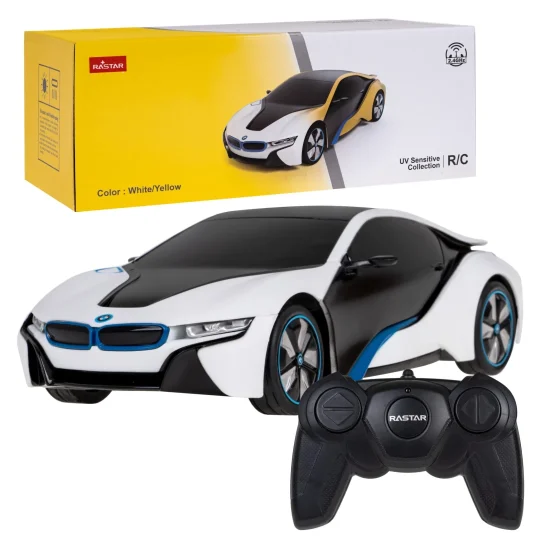Bmw I8 Rastar Model 1:24 Varijabilna Boja Karoserije + Led Svjetla + 2,4 Ghz Daljinski, Bijela 1
