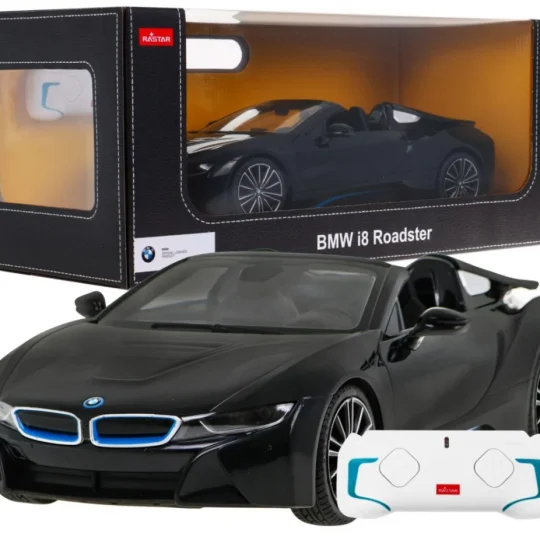 Bmw I8 Roadster Crni Rastar Model 1:12 Automobil Na Daljinsko Upravljanje + 2,4 Ghz Daljinski, Crna 1