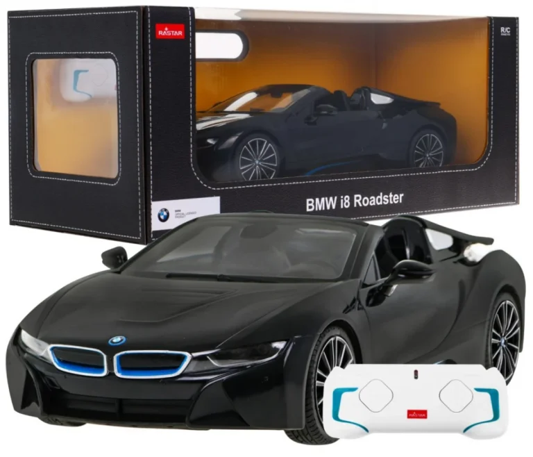 Bmw I8 Roadster Crni Rastar Model 1:12 Automobil Na Daljinsko Upravljanje + 2,4 Ghz Daljinski, Crna 1