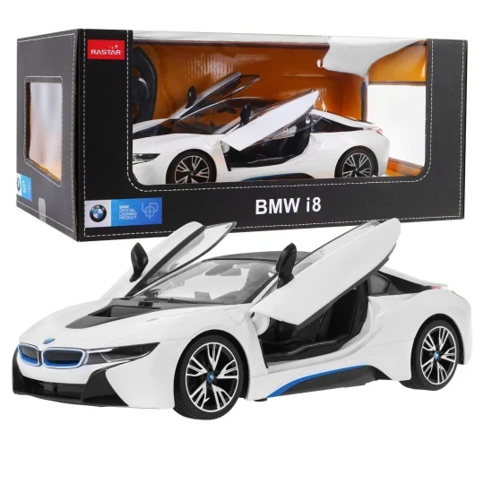 Bmw I8 Bijeli Rastar Model 1:14 Automobil Na Daljinsko Upravljanje + 2,4 Ghz Daljinski, Bijela 1