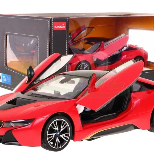 Bmw I8 Crveni Rastar Model 1:14 Automobil Na Daljinsko Upravljanje + 2,4 Ghz Daljinski, Crvena 1