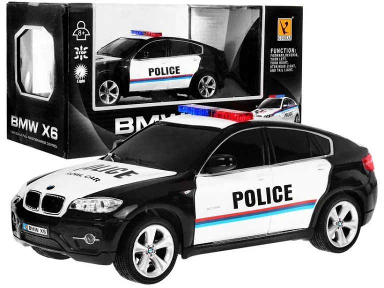 Bmw X6 Policijski Automobil Za Djecu 8+ Godina, Daljinski Upravljani, Policijski 1:24, Svjetla I 1