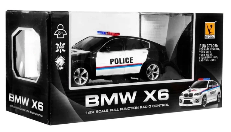 Bmw X6 Policijski Automobil Za Djecu 8+ Godina, Daljinski Upravljani, Policijski 1:24, Svjetla I 6