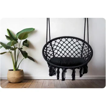 Boho Viseća Vrtna Ljuljačka, Crna (290011) 5