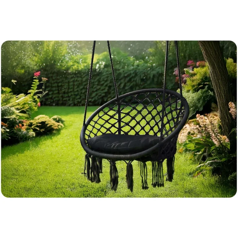 Boho Viseća Vrtna Ljuljačka, Crna (290011) 7