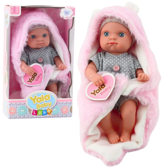 Babypuppe Im Grauen Pidžama Mit Rosa Hasendecke, 23 Cm 1