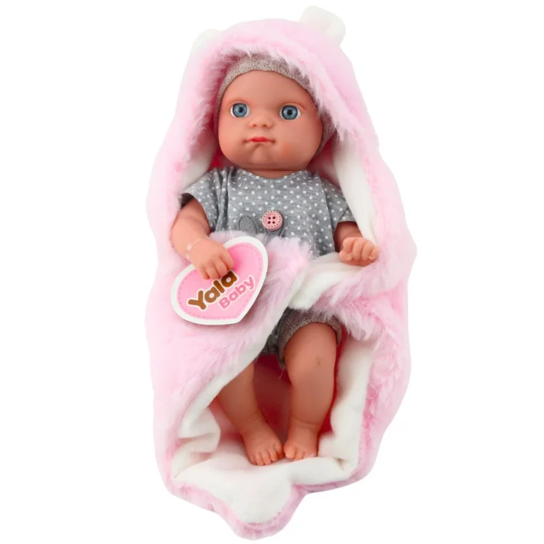 Babypuppe Im Grauen Pidžama Mit Rosa Hasendecke, 23 Cm 2