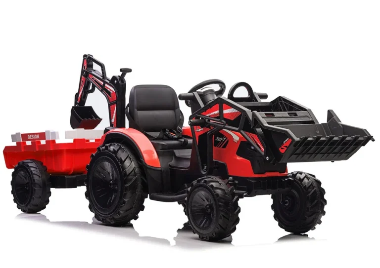 Bager Na Baterije S Prikolicom Sx2068 Crveni Auto Na Akumulator 1
