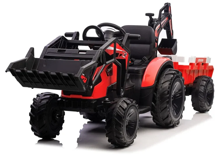 Bager Na Baterije S Prikolicom Sx2068 Crveni Auto Na Akumulator 2