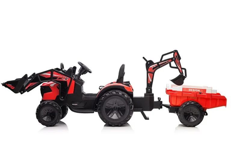 Bager Na Baterije S Prikolicom Sx2068 Crveni Auto Na Akumulator 4