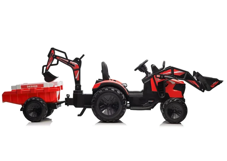Bager Na Baterije S Prikolicom Sx2068 Crveni Auto Na Akumulator 5