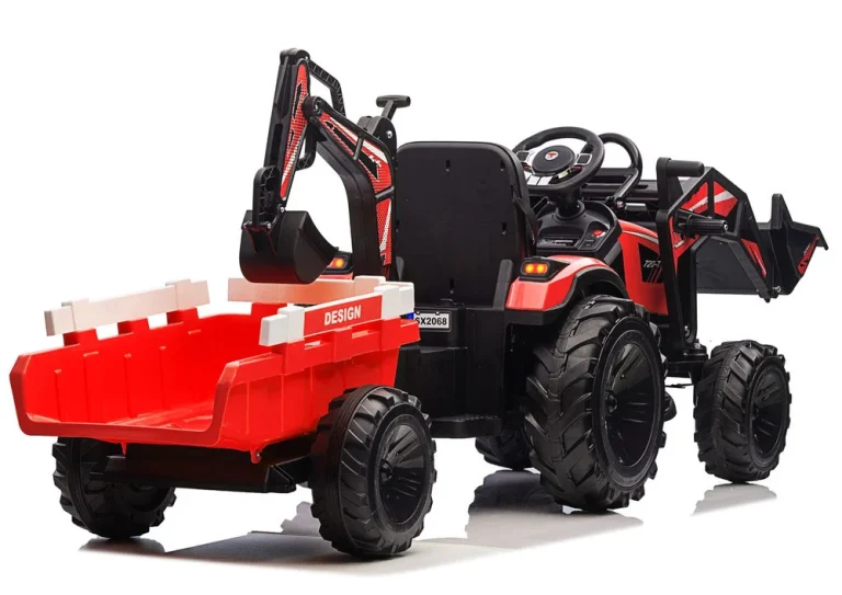 Bager Na Baterije S Prikolicom Sx2068 Crveni Auto Na Akumulator 6