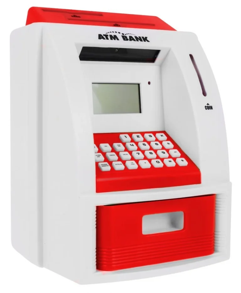 Bankomat Kasica Za Djecu 3+ Crveni S Karticom I Pin Om 2
