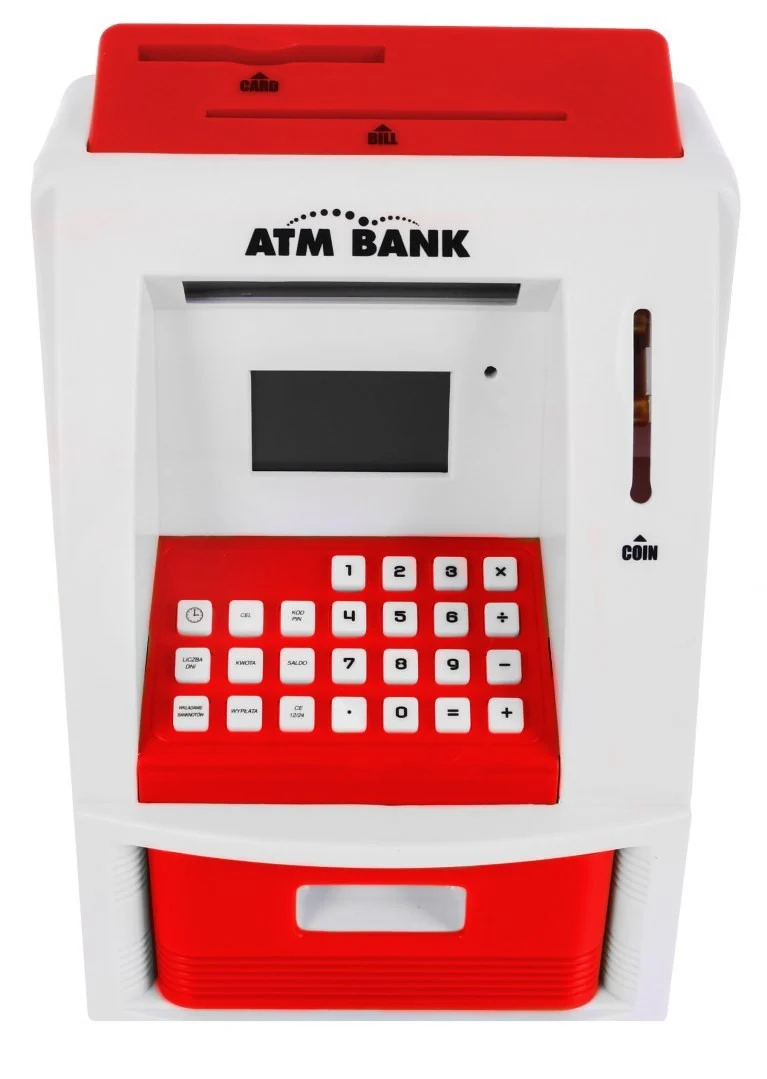 Bankomat Kasica Za Djecu 3+ Crveni S Karticom I Pin Om 3
