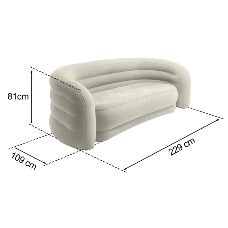 Baršunasti Napuhavajući Kauč S Madracem 229 × 109 × 81 Cm Intex 66571 7