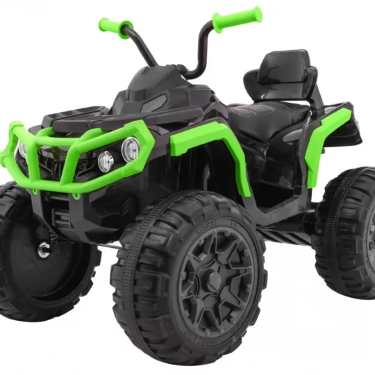 Baterijski Atv Quad Za Djecu Crno Zeleni + Eva Kotači + Mp3 Radio + Led + Spori Start 1