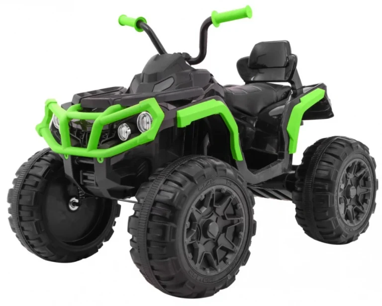 Baterijski Atv Quad Za Djecu Crno Zeleni + Eva Kotači + Mp3 Radio + Led + Spori Start 1