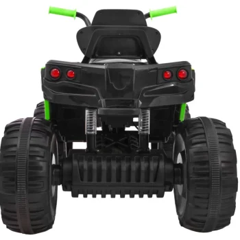 Baterijski Atv Quad Za Djecu Crno Zeleni + Eva Kotači + Mp3 Radio + Led + Spori Start 5