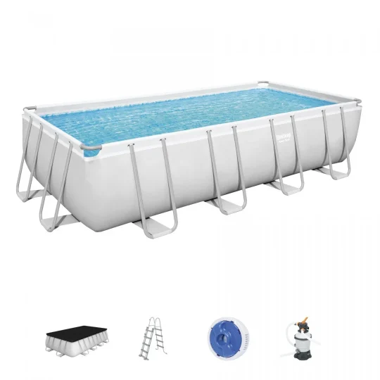 Bazen Power Steel 6 U 1 S Okvirom Bestway 488x244x122cm 16x8ft + Pumpa Za Pijesak + Pribor 1