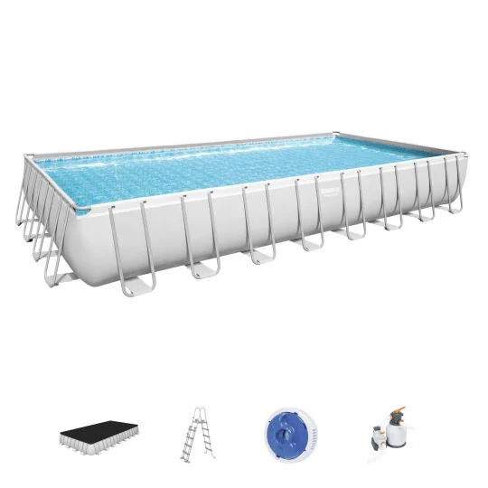 Bazen Power Steel 6 U 1 S Okvirom Bestway 956x488x132cm 31x16ft + Pumpa Za Pijesak 1