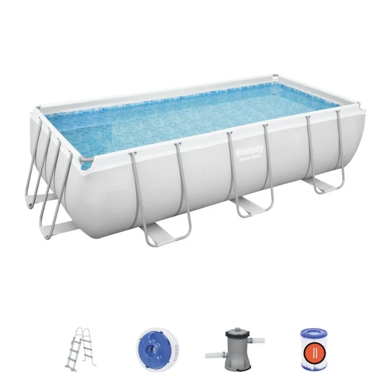 Bazen Power Steel Frame 404x201x100 Sivi 13x6ft Bestway 6u1 + Pumpa + Ljestve 1