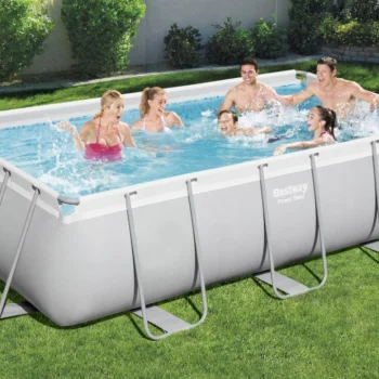 Bazen Power Steel Frame 404x201x100 Sivi 13x6ft Bestway 6u1 + Pumpa + Ljestve 4