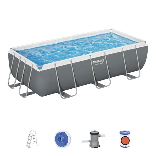 Bazen Power Steel Frame 404x201x100 Tamno Sivi 13x6ft Bestway 6u1 + Pumpa + Ljestve 1