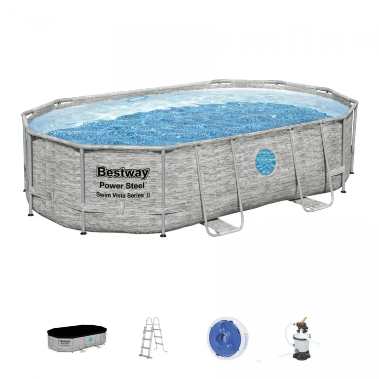 Bazen Power Steel Swim Vista Frame S Prozorom 488x305x107 16x10 Stopa Bestway 6 U 1 + Pumpa Za 1