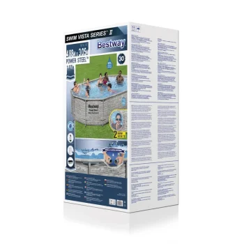 Bazen Power Steel Swim Vista Frame S Prozorom 488x305x107 16x10 Stopa Bestway 6 U 1 + Pumpa Za 8