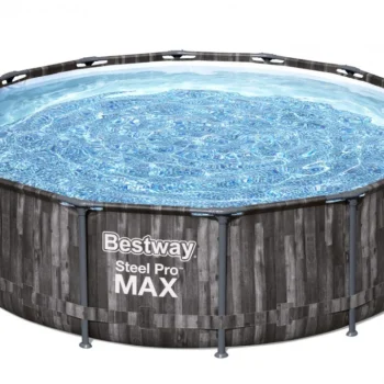 Bazen Steel Pro Max Frame 427x107 Cm, Imitacija Drva, 14 Ft, Bestway 5 U 1 + Pumpa + Ljestve 2
