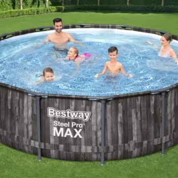 Bazen Steel Pro Max Frame 427x107 Cm, Imitacija Drva, 14 Ft, Bestway 5 U 1 + Pumpa + Ljestve 3