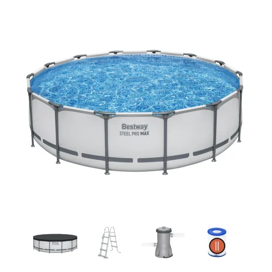 Bazen Steel Pro Max Frame 427x107 Sivi 14ft Bestway 5u1 + Pribor 1