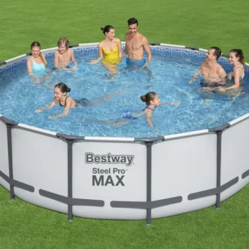 Bazen Steel Pro Max Frame 488x122 Sivi, 16 Stopa, Bestway 5 U 1 + Ljestve + Pokrov 3