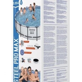 Bazen Steel Pro Max Frame 549x122 Sivi, 18ft Bestway 5u1 + Pumpa + Pokrov + Ljestve 7