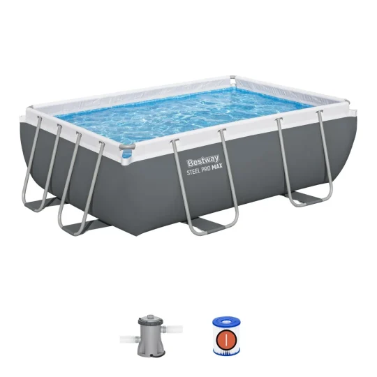 Bazen S čeličnim Okvirom Power Steel 282x196x84 9x6ft Bestway 4u1 + Pumpa S Filterom 1