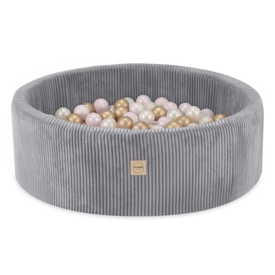 Bazen S Lopticama Plush Nest, Sivi, Okrugli, Vrhunski Kord, 90x30, 200 Loptica: Biserna, Svijetlo Ružičasta, Zlatna 1
