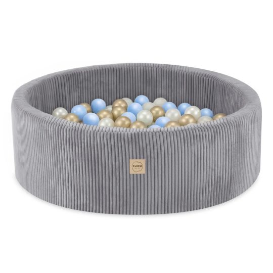 Bazen S Lopticama Plush Nest, Sivi, Okrugli, Vrhunski Kord, 90x30, 200 Loptica: Biserna, Svijetloplava, Zlatna 1