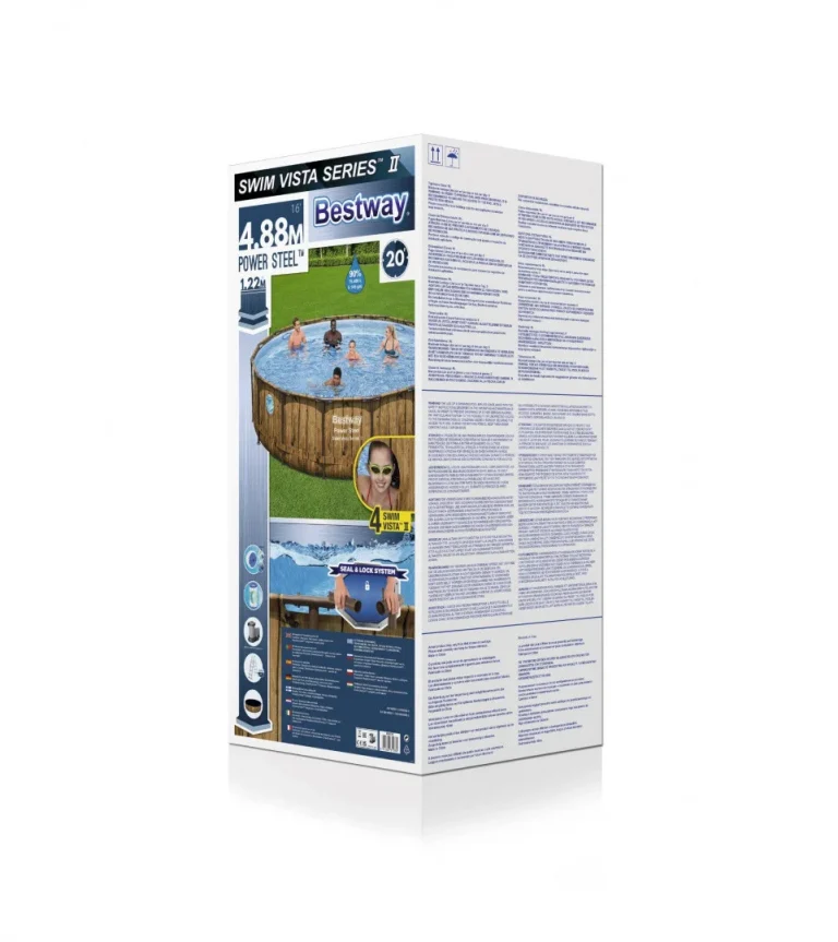 Bazen S Okruglim Okvirom Power Steel Swim Vista Serije 488x122, 16 Stopa, Bestway 7 U 1 9