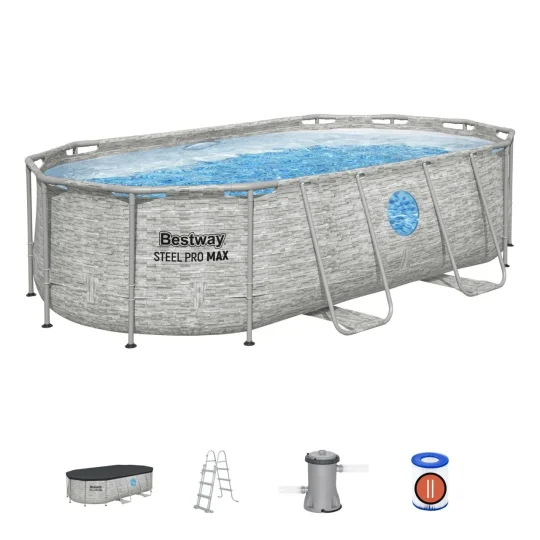 Bazen S Okvirom Power Steel Swim Vista S Prozorom 427x250x100 14x8ft Bestway 7u1 1