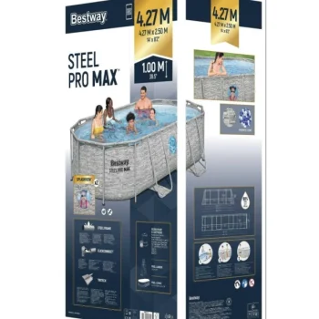 Bazen S Okvirom Power Steel Swim Vista S Prozorom 427x250x100 14x8ft Bestway 7u1 11