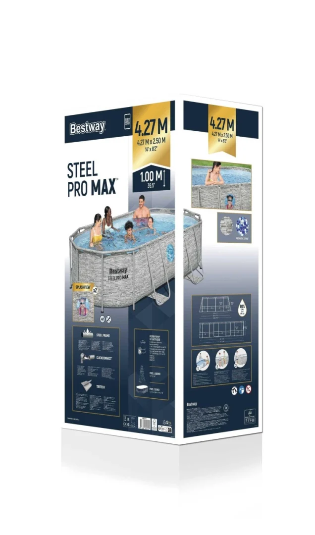 Bazen S Okvirom Power Steel Swim Vista S Prozorom 427x250x100 14x8ft Bestway 7u1 11
