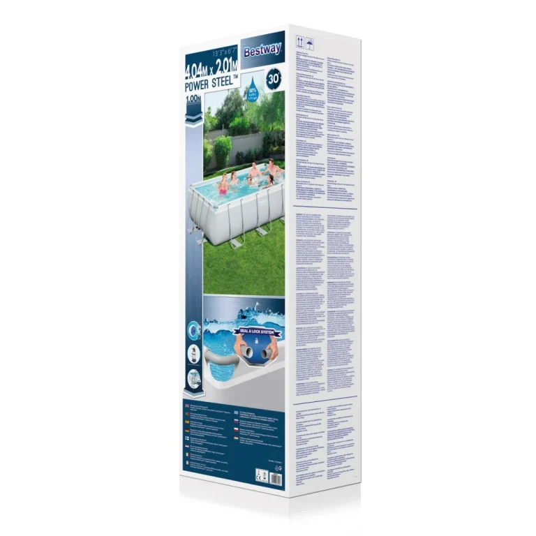 Bazen S Okvirom Od čelika Power Steel 404x201x100, Sivi, 13x6 Stopa, Bestway 6 U 1 + Pumpa Za 9
