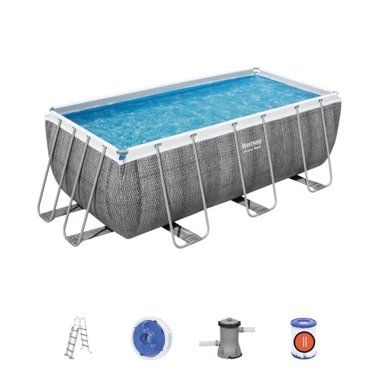 Bazen S Okvirom Od čelika Power Steel 412x201x122, Imitacija Ratana, 13x6 Stopa, Bestway 6u1 1