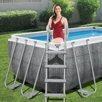 Bazen S Okvirom Od čelika Power Steel 412x201x122, Imitacija Ratana, 13x6 Stopa, Bestway 6u1 5