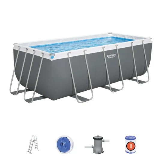 Bazen S Okvirom Od čelika Power Steel 412x201x122 Sivi 13x6ft Bestway 6u1 + Pribor 1