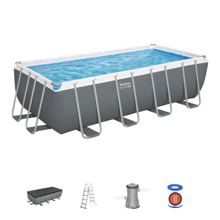 Bazen S Okvirom Od čelika Power Steel 488x244x122 Sivi 16x8 Stopa Bestway 6u1 1