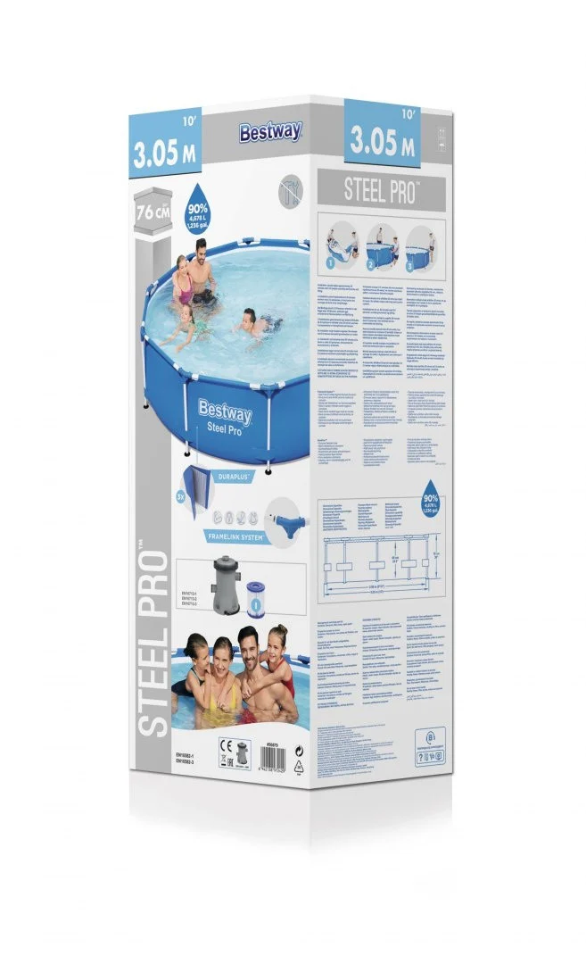 Bazen S Okvirom Od čelika Pro 305x76 Bestway 3 U 1 + Pumpa + Filter 8