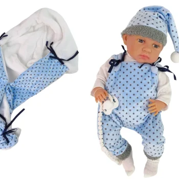 Beba Lutka 46 Cm Plava Dekica Sa Zvijezdama 3