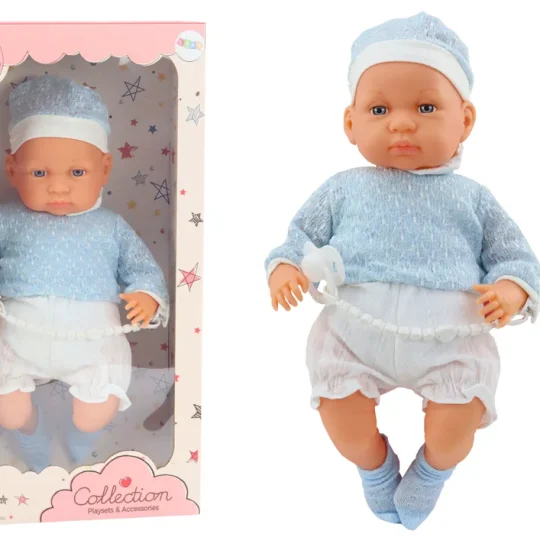 Beba Lutka 46 Cm Plava Kapa I čarape S Dudom 1